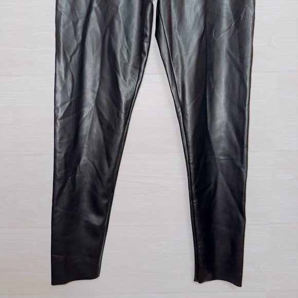 Joie Women's Size Large Black Faux Leather Pull On High Waisted Skinny Pants - Picture 5 of 6